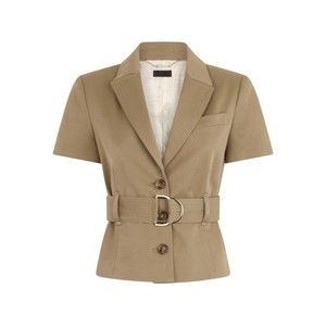 Liu Jo Belted Cotton-Elastane Jacket With Classic Lapel - NWT